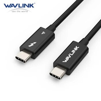 WAVLINK Thunderbolt 4 Cable 40Gbps Data Transfer 2.3 ft USB-C Video Cable Supports Single 8K/Dual 4K Display &amp; 100W Charging