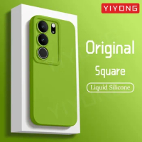 For VivoV29 Pro Case YIYONG Square Liquid Silicone Soft Cover For VIVO V29 V29Pro V27 V27Pro VivoV27 Pro Shockproof Phone Cases