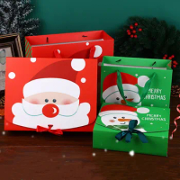 30Set/Lot Christmas Kraft Paper Gift Bag with Box Reusable Kraft Xmas Goody Wrapping Bags Holiday Paper Gift Box