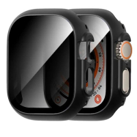 Screen Protector for Apple Watch Ultra 2 Case 49mm Unti-Spy Glass Hard PC Cover for IWatch 9 8 7 6 SE 5 4 45mm 44mm 41/40mm