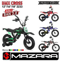 Sepeda BMX Anak Cross Mazara MZ2233 Sepeda Cross 12/16/18x3.0 Inch Ban Pompa 2-8 Tahun 12 Inch