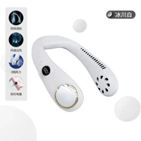 2025年新無葉掛脖風扇 usb行動式數顯脖子風扇懶人掛脖小風扇