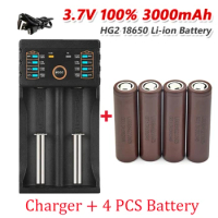 100% new Original 18650 battery HG2 3000 mah 3,7V rechargeable battery for HG2 18650 lithium battery 3000 mah+ charger
