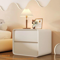 新款床頭櫃現代簡約實木臥室床邊櫃落地式迷你整裝圓形收納櫃