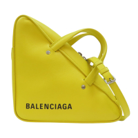 【二手名牌BRAND OFF】BALENCIAGA 巴黎世家 黃色 牛皮 三角 兩用包 476976