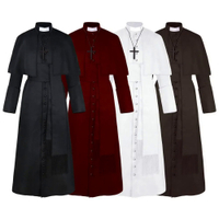 Medieval Renaissance Priest Costume Catholic Church Religious Roman R Pope Pastor Father Mass Missionary Robe Clergy Cassock