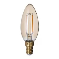 bohlam LED E14 210 lumen, dapat diredupkan/chandelier kaca bening cokelat