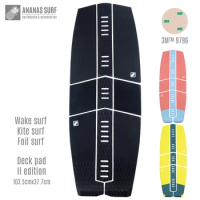 Ananas-Surf Wakesurf Skimboard Foilboard, Deck Carpets, Pads Set, EVA Nonslip Traction, Front Tail Grip Pad