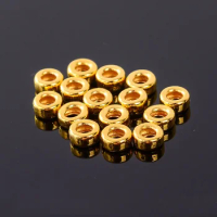 1pcs Pure Gold 999 24K Yellow Gold Loose Bead4K Pure Gold Separator Beads Oblate Beads Kiko Counter