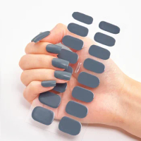 16pcs Semi-Cured Gel Nail Stickers Strips Patch Sliders Waterproof Long Lasting Gel Nail Sticker Full Cover Decals