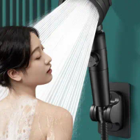 4 Modes Shower Head Adjustable High Pressure Water Saving Massage Portable Filter Shower Head Hook Hose Bathroom Accessories Set