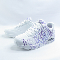 Skechers 155507WLPR UNO 女 休閒鞋 JGOLDCROWN聯名款 愛心塗鴉 白紫【iSport】