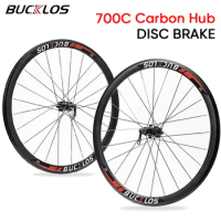 BUCKLOS Road Bike Wheelset 700C Disc Brake Bicycle Wheel Rims Carbon Hub 9*100/10*130mm Quick Release Wheels Set for Gravel Bike