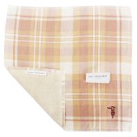 TRUSSARDI 雙色格紋棉質方巾(淡橘色)
