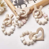 New Nordic Style Wooden Beads Garland Nursery Tent Props Kids Room Decor Cartoon Animals Shape Wall Hanging Pendant Ornaments