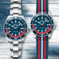 MIDO美度 官方授權M6 國旗配色OCEAN STAR海洋之星200米GMT雙錶帶套組(M0266291104100)