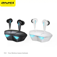 Awei Bluetooth 5.3 Earphones Gaming Earphone TWS Headset Low Latency With Mic HiFi Sound Stereo Wireless Earbuds Earphone T23