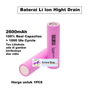Baterai High Drain INR 18650 2600mAh Real Kapasitas 100% Diskon