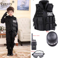 Children Hunting Military Tactical Army Vest Kids Airsoft Gear Combat Armor Uniform Boy Girl Swat Police Outdoor Costume