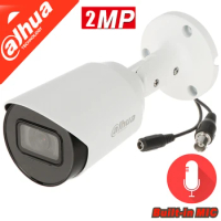 Dahua 2MP HDCVI PoC Bullet Camera HAC-HFW1200T-A-S2 Built-in mic smart IR analog CAMERA AHD camera TVI camera DVR support