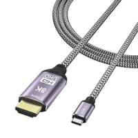 USB-C to HDMI-Compatible Cable 8K 4K Type-C to HDMI 2.1 Thunderbolt 3 4 to 8K@60Hz 4K@120Hz USB C HDMI for MacBook Huawei Mate60