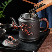 茶壺 宜興紫砂壺不銹鋼過濾茶壺大容量花茶單壺茶杯家用沖泡茶水壺