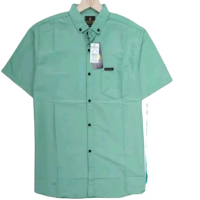 Kemeja Polos Lengan Pendek Slimfit Casual Hem Kerja Pandemic - Atasan Katun Hitam Putih Navy Pria Wa