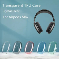 Newest Transparent Silicone Soft TPU Protective Case For Airpods Max Wireless Headphone Earphone Accessories Clear Cover Shell