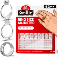 Omilly Ring Sizer Adjuster for Loose Rings - 62 Piece Set with 3 Styles (Ring Spacers Spiral Sticker