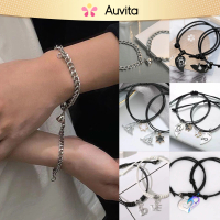 Auvita (2 PCS) Set Gelang Couple Magnet Gelang Tangan Pasangan Pria Wanita Gaya Casual