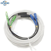 100M 2 Steel 2 core Indoor Outdoor Fiber Optic Drop Cable Optical Patch Cord Single Mode Simplex G675A1 SC LC FC ST connecors