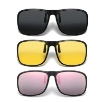 Flip Up Clip on Sunglasses Fishing Polarized Men Photochromic UV400 Women Night Vision Driving Sun Glasses Color Change Lens