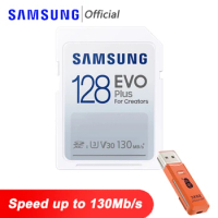 SAMSUNG EVO Plus Flash Memory SD Card 128g Memory SD Card 64gb to 130MB/S HD Video Card High Speed SD Card 32g 256gb For Camera