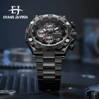 DISCOUNT Evans Jayden Jam Tangan Pria 9840 Rantai Stainless Steel Chronograph Kaca Sapphire Water R