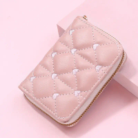 Ví Thêu Cho Nữ, Phong Cách Kawaii Dễ Thương, Ví Nữ, Ví Màu Hồng, Cỡ Nhỏ Làm Bằng Da, Có Ví Tiền Xu, 