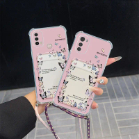 Ốp Điện Thoại Có Dây Đeo Trong Suốt Hình Bướm Đầy Màu Sắc, Tương Thích Với Motorola Moto E40 EDGE20,