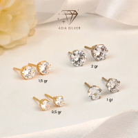 Anting Tusuk Giwang Mata Desi Desy Asli Perak Silver 925 Lapis Emas Kuning & Emas Putih - PERHIASAN 