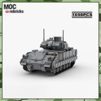Military Tank M2A2 Bradley RC Bradley Armor Fighting Vehicle Building Blocks Electric Remote Control Tanks Model Bricks Toys