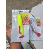 PAKET LURE PADELPOP DOBLE HOOK 14 cm. 1 pcs padelpop dan hook tinggal pakai.umpan mancing casting ik