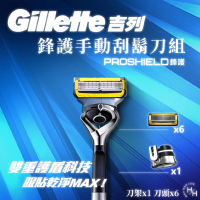 【Gillette 吉列】鋒護手動刮鬍刀組(刀架x1+刀頭x6)