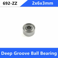 100pcs/500pcs 692ZZ 692 ZZ 2*6*3mm miniature deep groove ball bearing 692-2Z 2x6x3mm