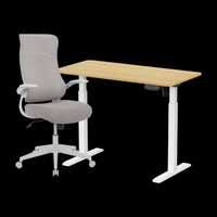 เซ็ตเก้าอี้ทำงาน รุ่น ADAM DOT.2 ERGO CHAIR GRAVITY สีเทา + โต๊ะปรับระดับไฟฟ้า รุ่น Space ll Size S 