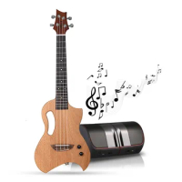 Electric Ukulele Silent Guitar Tenor 26 Inch Mini Full Solid Mahogany Connect Headphones Amplifiers 4 Strings Bluetooth Travel