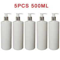 5PC 500ml Bathroom Portable Soap Dispensers Lotion Shampoo Shower Gel Holder Soap Dispenser Home Empty Bath Pump Bottle