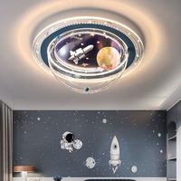 2022新款兒童護眼燈吸頂燈創意太空星球火箭男孩臥室燈LED房間燈