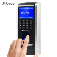 Aibecy Fingerprint Access Control Time Attendance Machine Biometric Time Clock Employee Checkingin Recorder Fingerprint/Password