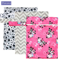 Waterproof reusable wet bag printed pocket nappy organizers travel wet dry bags 25x20cm small diaper bag wet clothing mommy bag