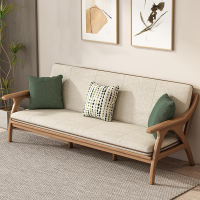 沙發小戶型冬夏兩用科技布四季沙發實木白蠟木現代簡約三人位沙發