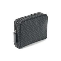 Tas FENDI FF MONOGRAM GREY BLACK POUCH 100% ORIGINAL 23X5X19CM