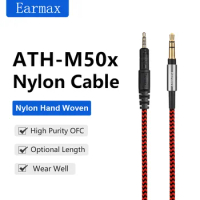 For Audio Technica Sennheiser HD518 HD558 HD549 HD2.30 HD569 HD598 HD560S M40X M50X Earphone Replaceable Nylon Braided Cable